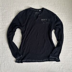 guess grungey distressed black sweater